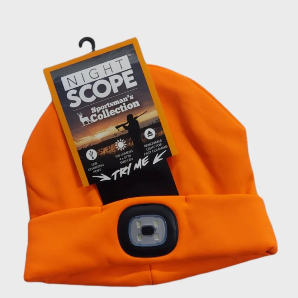 NWT Mens Sportsmans Collection. Orange Light up hat. Night scope. - Picture 1 of 3